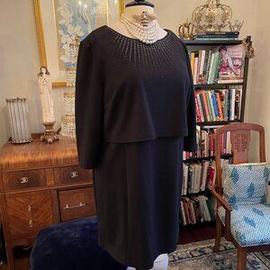 NWT Chicos 4 / 20W Black Embellished Dress